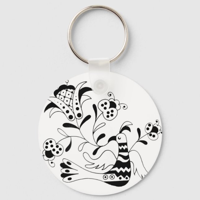 He Sings a Flower Keychain (Front)