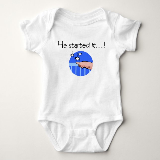 He Started It_L Baby Bodysuit (Front)