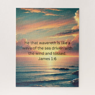 He that Wavers Is Like a Wave Inspirational Puzzle