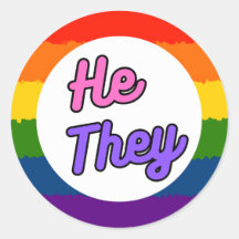 He They Pronoun Rainbow Stickers