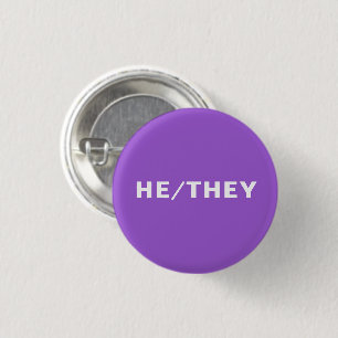 He, They, purple Gender Pronouns Lgbtq Pride pin