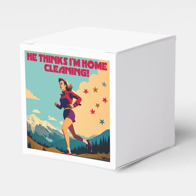 He Thinks I'm Home Cleaning Sassy Runner Favor Box (Front Side)