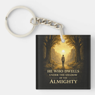 He Who Dwells Psalm 91 Christian Art Keychain