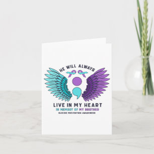 He Will Always Live In My Heart Suicide Prevention Card