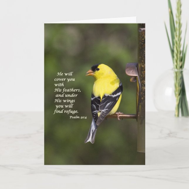 He will cover you with his feathers card (Front)