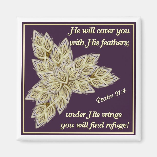 He will cover you with His feathers Magnet (Front)