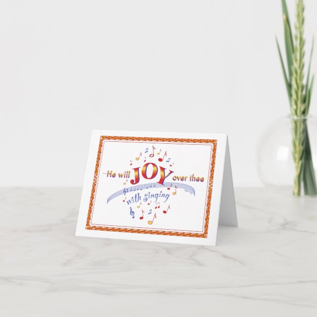 "He Will Joy"...Bible quote with musical notes (Front)