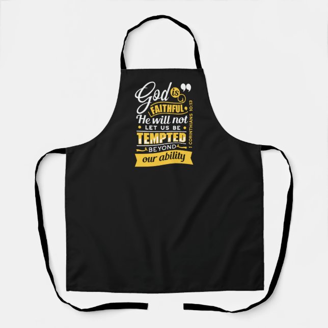  He Will Not Let You Be Tempted – Bible Verse Apron (Front)