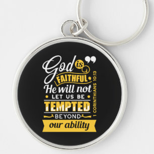 He Will Not Let You Be Tempted – Bible Verse Keychain