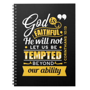 He Will Not Let You Be Tempted – Bible Verse Notebook