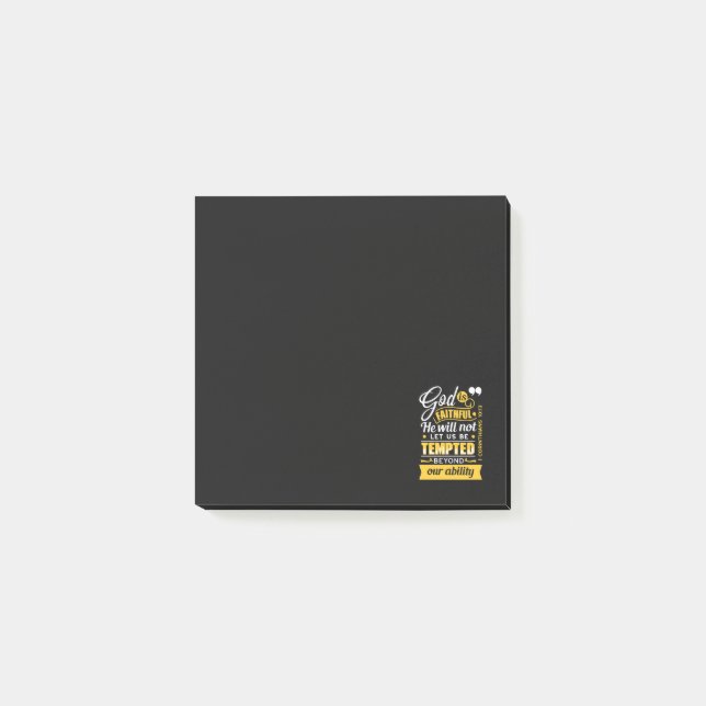  He Will Not Let You Be Tempted – Bible Verse Post-it Notes (Front)