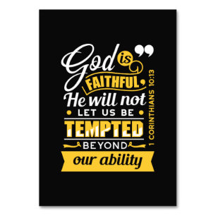 He Will Not Let You Be Tempted – Bible Verse Table Number