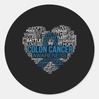He With Dark Blue Ribbon Colon Cancer Awareness Mo Classic Round Sticker