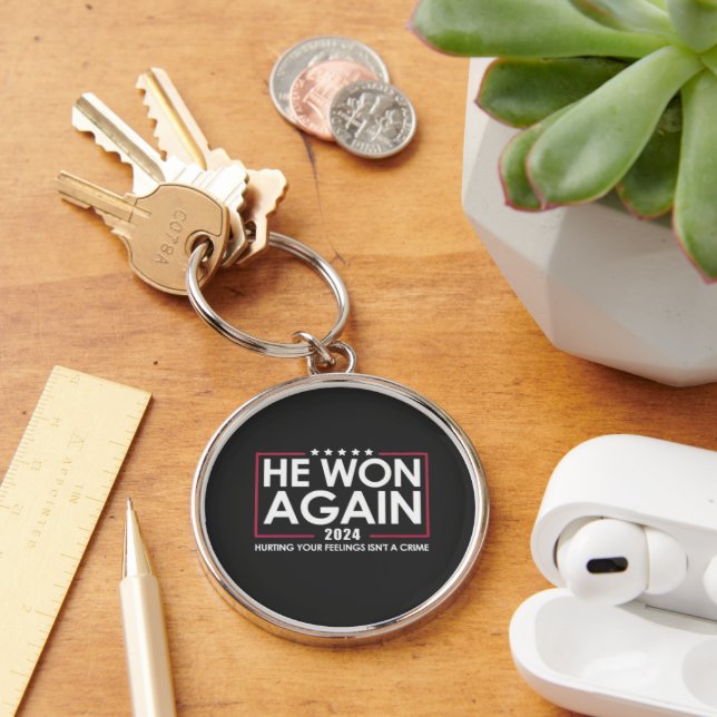 He Won Again 2024 Trump Inaguration 2025 Keychain (Desk)