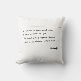 He writes a poem on America Throw Pillow