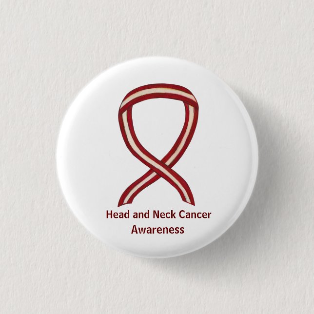 Head and Neck Awareness Ribbon Pin Buttons (Front)