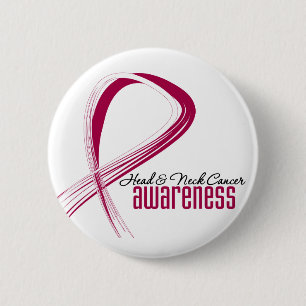 Head and Neck Cancer Awareness Grunge Ribbon 2 Inch Round Button