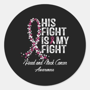 Head And Neck Cancer Awareness His Fight Is My Sup Classic Round Sticker