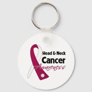 Head and Neck Cancer Awareness Ribbon Keychain