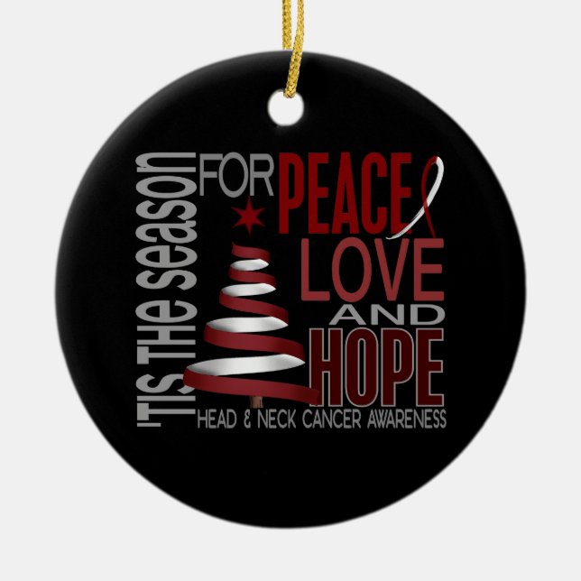 Head and Neck Cancer Christmas 1 Ornaments (Front)