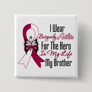Head and Neck Cancer Hero My Brother 2 Inch Square Button