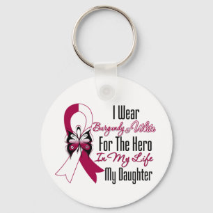 Head and Neck Cancer Hero My Daughter Keychain