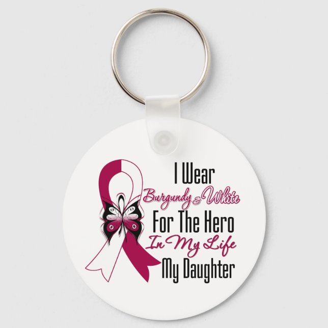 Head and Neck Cancer Hero My Daughter Keychain (Front)