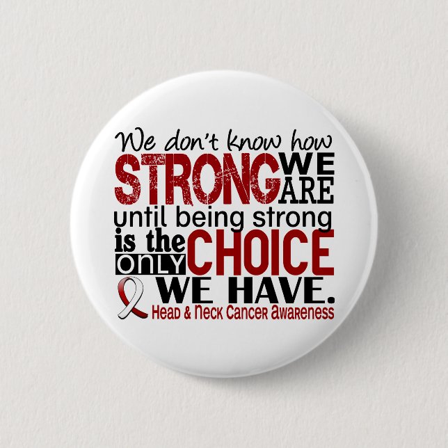 Head and Neck Cancer How Strong We Are 2 Inch Round Button (Front)