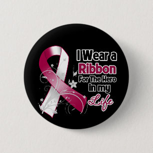 Head and Neck Cancer Ribbon Hero in My Life 2 Inch Round Button