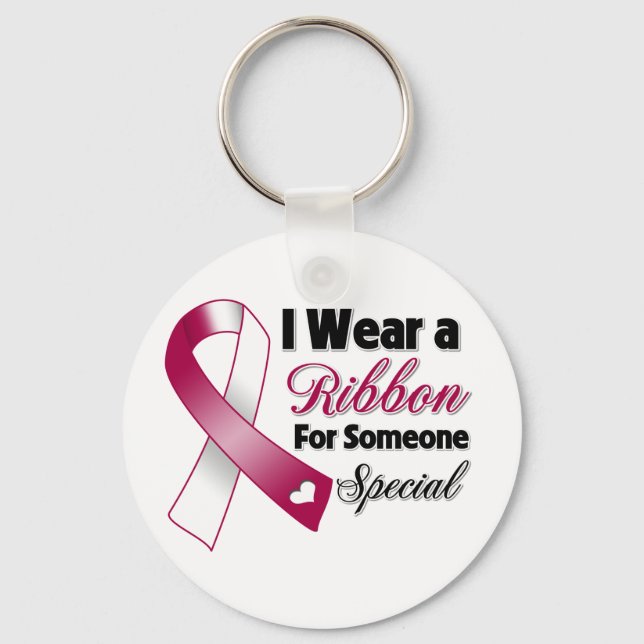 Head and Neck Cancer Ribbon Someone Special Keychain (Front)