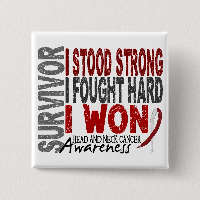 Head And Neck Cancer Survivor 4 2 Inch Square Button (Front)