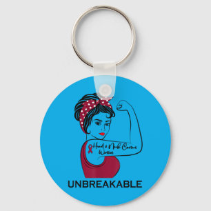 Head And Neck Cancer Warrior Unbreakable Awareness Keychain