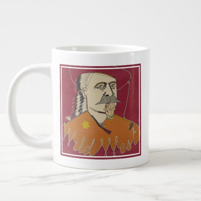 Head-And-Shoulders Portrait Of Buffalo Bill Large Coffee Mug (Left)