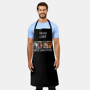Head Chef Best Dad Ever 4 photo white black Apron