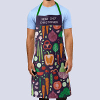 Head Chef Personalized Modern Vegetable Pattern