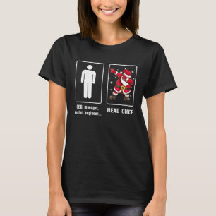 HEAD CHEF Santa Dab T-shirt Funny Christmas T-Shir