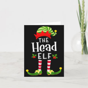 Head Christmas Elf Matching Pajama X-mas Party  Card