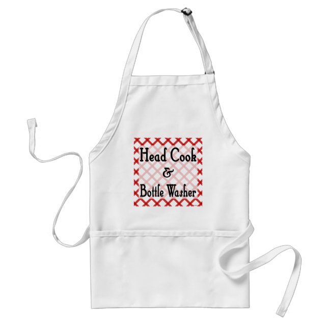Head Cook and Bottle Washer Kitchen Saying Apron (Front)