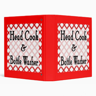 Head Cook Funny Recipe Binder