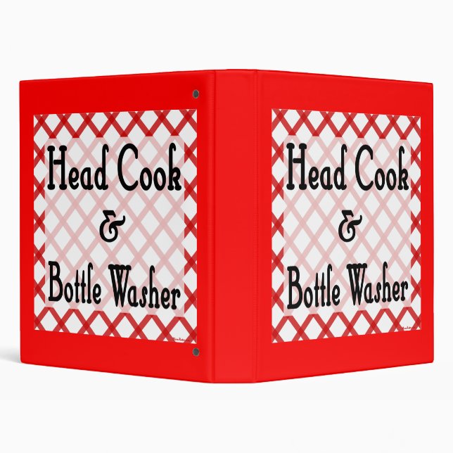 Head Cook Funny Recipe Binder (Background)