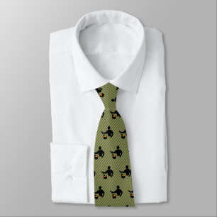 Head Cook - Novelty Cooking Guy Motif on Striped Tie