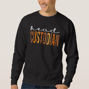 Head Custodian Leopard Squad Cute Fall Autumn Than Sweatshirt