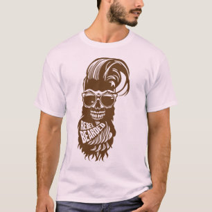 head_de_mort_hipster_citation_rebel_bearded_barbe_ T-Shirt