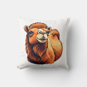 Head dromedary camel throw pillow