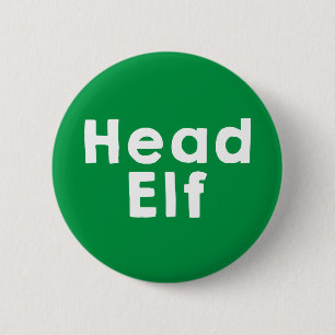 Head Elf Christmas Appreciation  2 Inch Round Button