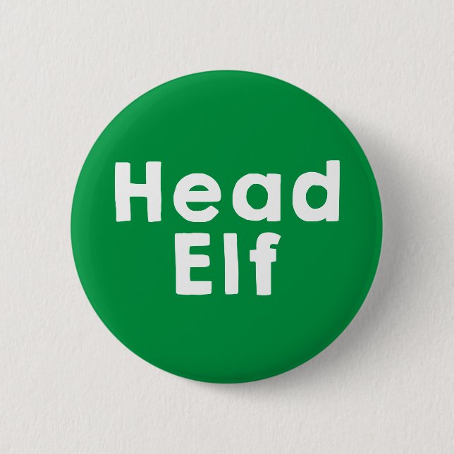 Head Elf Christmas Appreciation  2 Inch Round Button (Front)