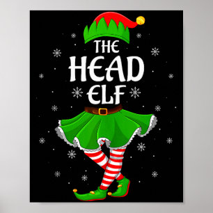 Head Elf Christmas Family Girls Women Elf Squad Xm Poster