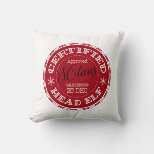 Head Elf   Christmas Seal of Approval Throw Pillow