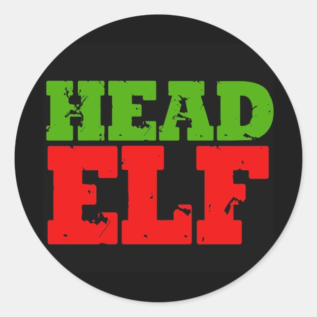 HEAD ELF CLASSIC ROUND STICKER (Front)