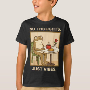 Head Empty Funny Meme No Thoughts Just Vibes Frog T-Shirt